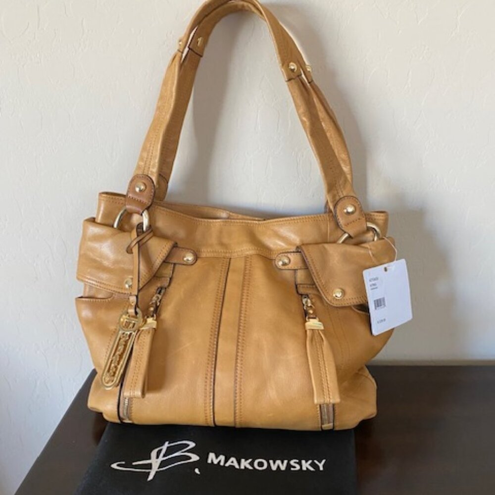 B Makowsky Shopper Shoulder Bag Nutmeg
